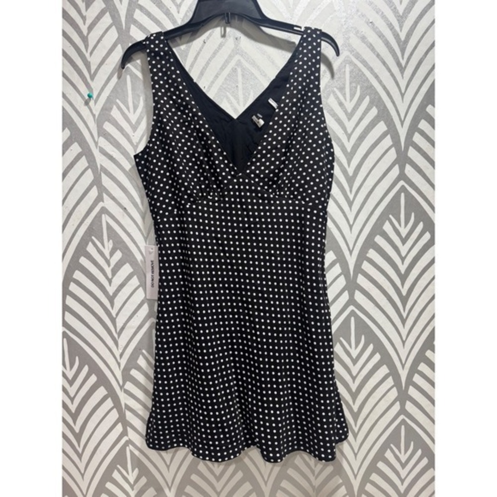Princess Polly Black Nellie White Polka Dot V Neck Sleeveless Mini Dress Size 6 - Picture 3 of 8